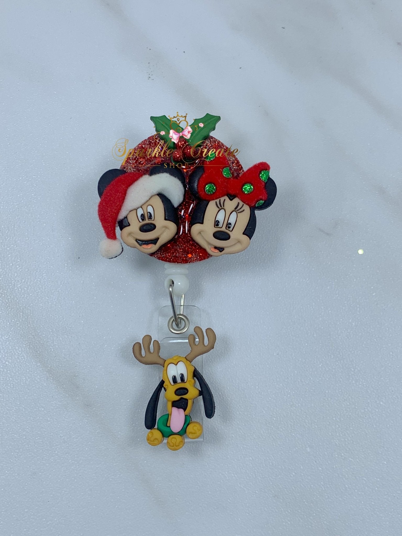Christmas Minnie & Mickey Badge Reel