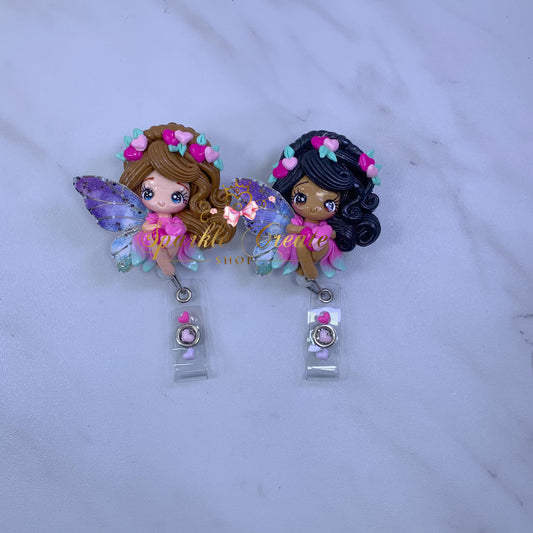 Fairy Girl Clay Badge Reel - Sparkle Create Shop